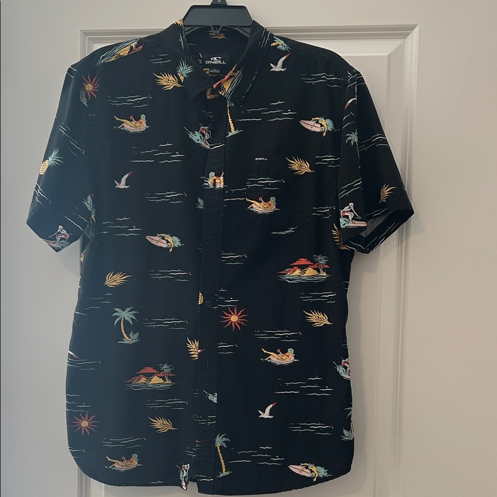 O'Neill Black Tropical Print Men's Shirt